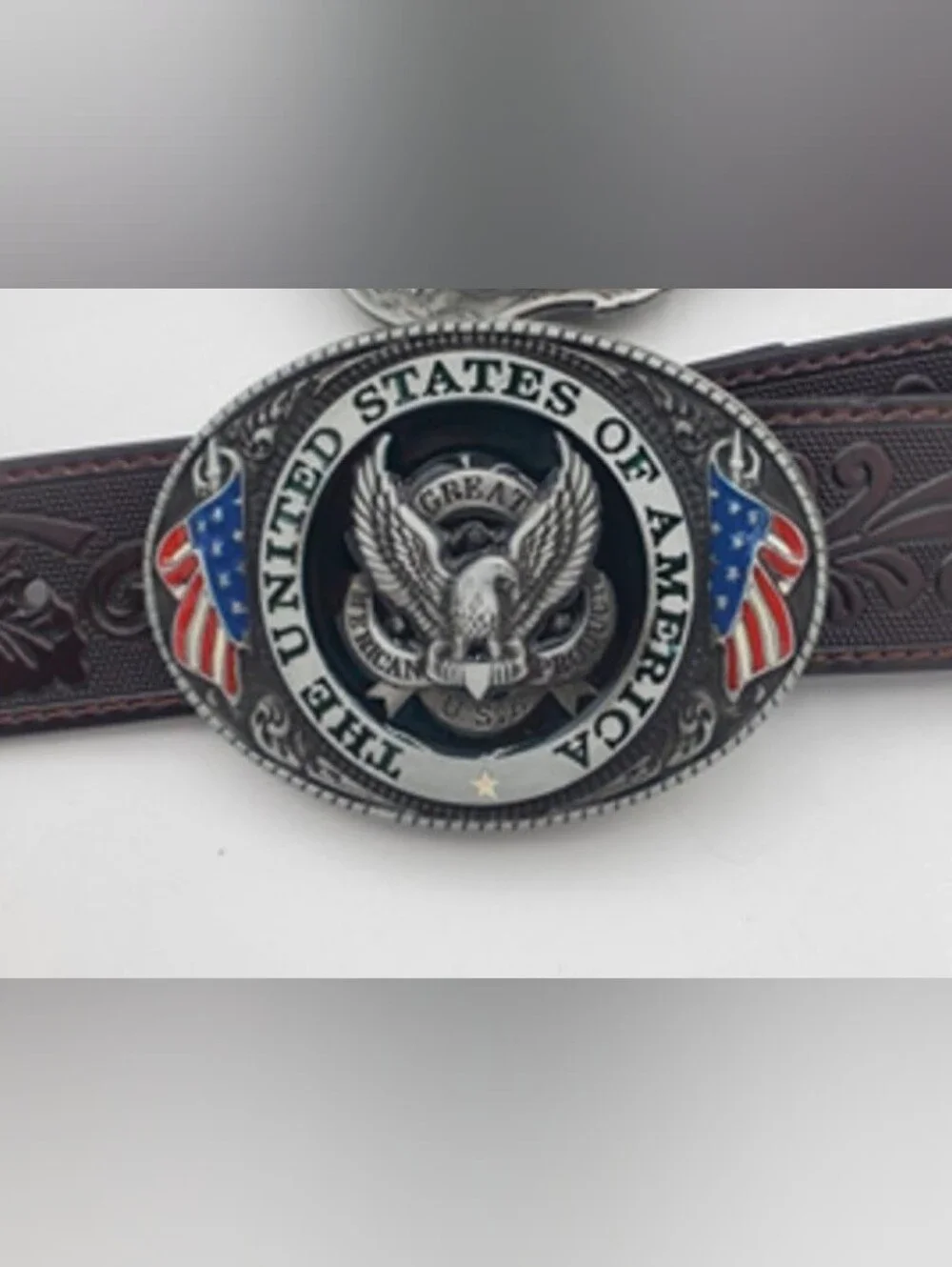 New patriotic United States of America eagle Oval belt buckle